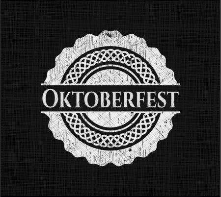 Oktoberfest chalkboard emblem written on a blackboard