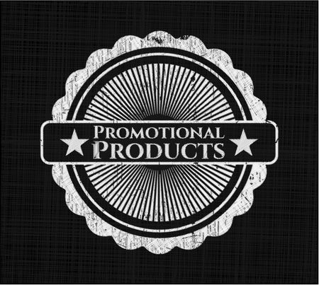 Promotional Products written on a blackboard