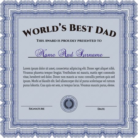 Best Dad Award. Superior design. Easy to print. Vector illustration.