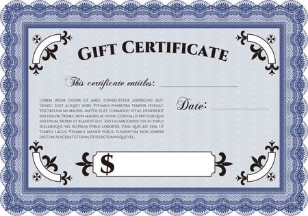 Gift certificate. Vector illustration.With background. Complex design. 