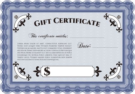 Gift certificate. Vector illustration.With background. Complex design.