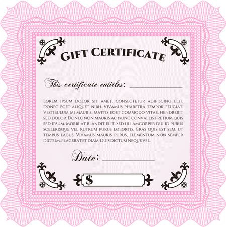 Gift certificate template. Customizable, Easy to edit and change colors.With linear background. Elegant design.