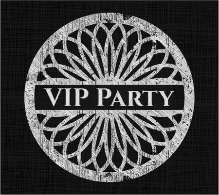 VIP Party written on a chalkboard