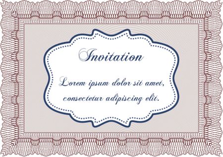 Vintage invitation template. Printer friendly. Cordial design. Detailed.