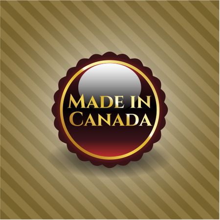 Made in Canada red shiny badge