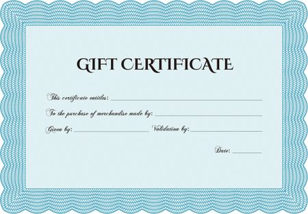 Retro Gift Certificate. Superior design. With background. Detailed.