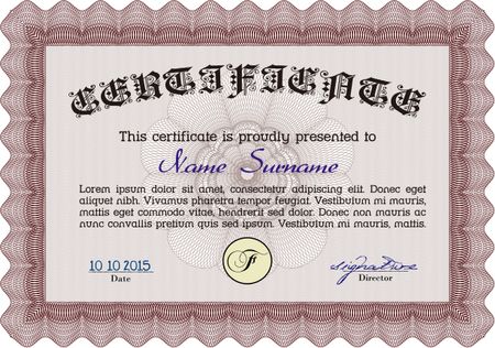Certificate or diploma template. Vector pattern that is used in currency and diplomas.Easy to print. Beauty design. 