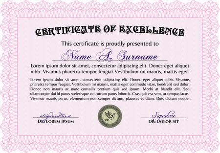 Certificate of achievement. With great quality guilloche pattern. Vector pattern that is used in money and certificate.Nice design. 