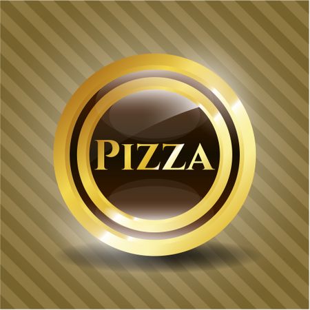 Pizza golden emblem