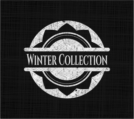 Winter Collection chalk emblem written on a blackboard