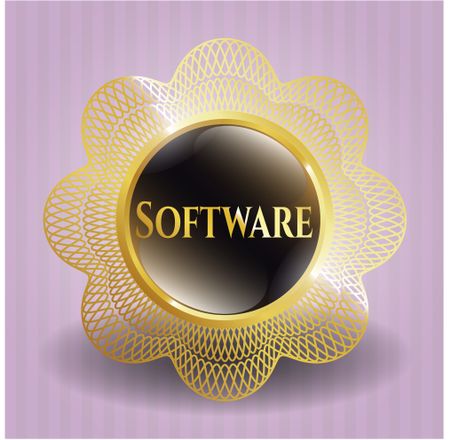 Software gold shiny badge