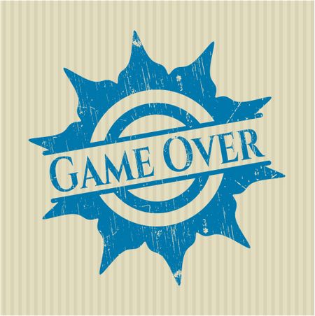 Game Over rubber grunge texture stamp
