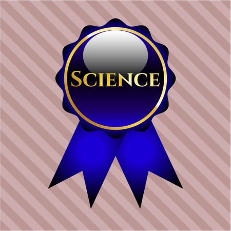 Science shiny ribbon (blue color), excelent design with background.