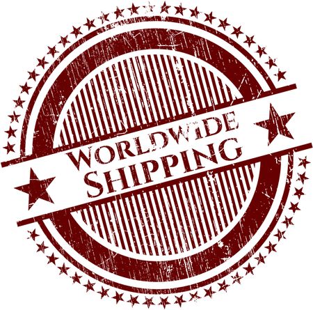 Worldwide Shipping rubber stamp with grunge texture
