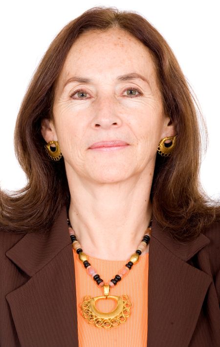 Business woman portrait over a white background