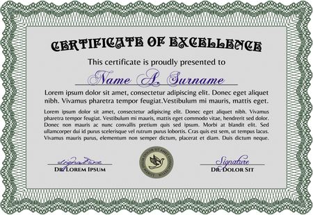 Sample certificate or diploma. Vector pattern that is used in money and certificate.Excellent design. With quality background.