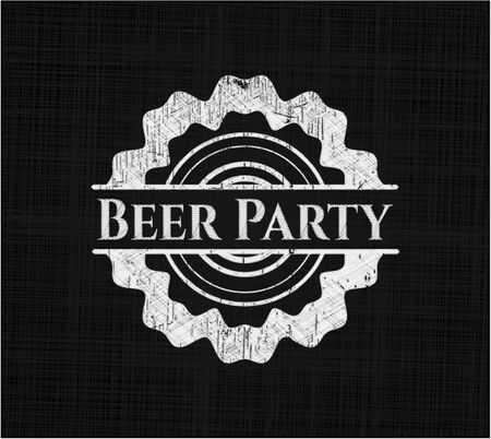 Beer Party written with chalkboard texture