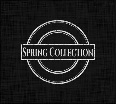 Spring Collection chalk emblem written on a blackboard