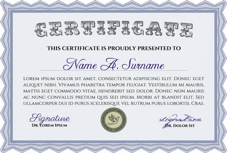 Sample Certificate. Money style.Easy to print. Artistry design. 