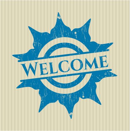 Welcome rubber grunge texture stamp