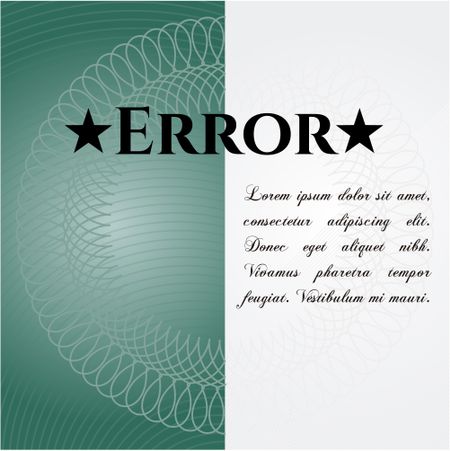 Error banner or poster