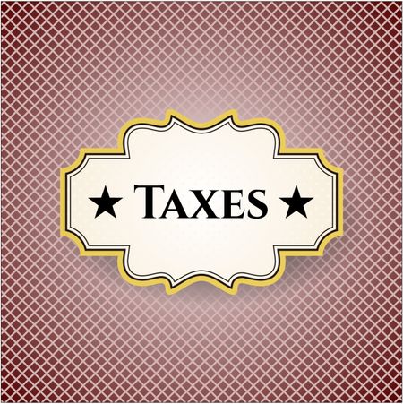 Taxes retro style card or poster
