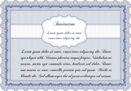 Vintage invitation template. With guilloche pattern and background. Customizable, Easy to edit and change colors.Elegant design. 