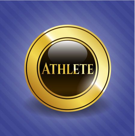 Athlete gold shiny badge