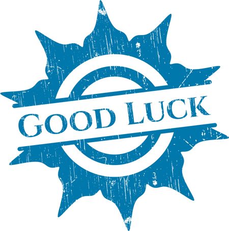 Good Luck rubber stamp with grunge texture