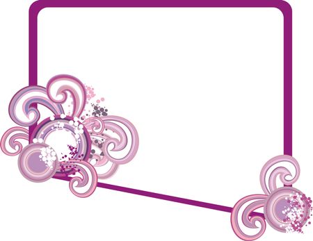 Girly background in pink and purple isolated over white