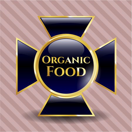 Organic Food golden emblem