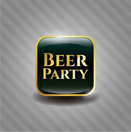 Beer Party gold emblem or badge