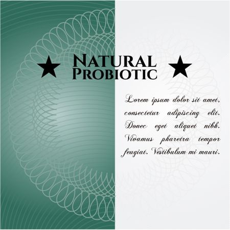 Natural Probiotic banner or poster