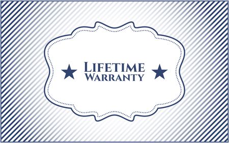 Life Time Warranty banner or card