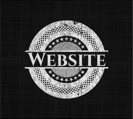 Website written on a blackboard