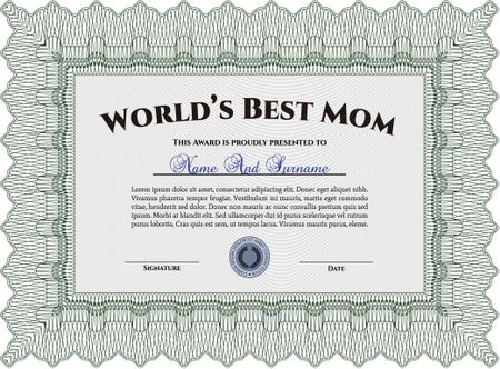 Best Mom Award. Detailed.Beauty design. Printer friendly. 