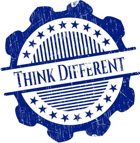 Think Different rubber grunge stamp