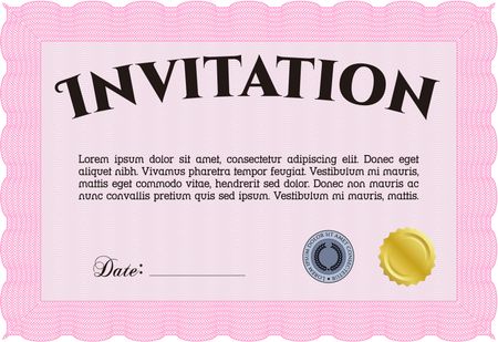 Formal invitation template. With complex linear background. Customizable, Easy to edit and change colors.Artistry design. 