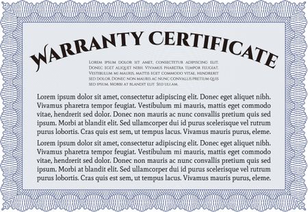 Sample Warranty template. Very Customizable. Complex border. With complex background. 