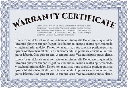 Sample Warranty template. Very Customizable. Complex border. With complex background.