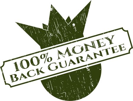 100% Money Back Guarantee rubber texture