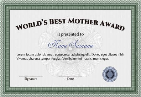 Best Mom Award. Elegant design. With quality background. Detailed.