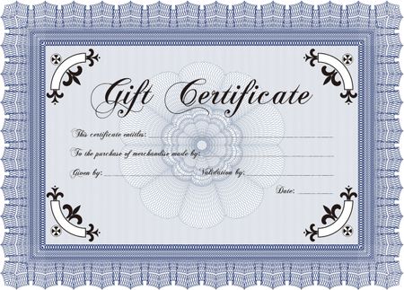 Formal Gift Certificate. With great quality guilloche pattern. Customizable, Easy to edit and change colors.Excellent design. 