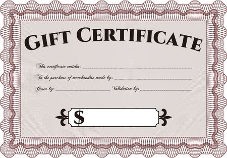 Formal Gift Certificate. Lovely design. Border, frame.With complex background. 