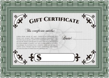 Gift certificate template. Customizable, Easy to edit and change colors.Complex background. Nice design. 