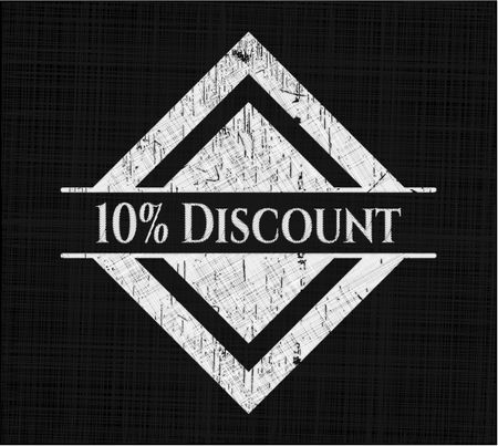 10% Discount chalk emblem written on a blackboard