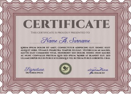 Certificate. With quality background. Customizable, Easy to edit and change colors.Excellent design. 