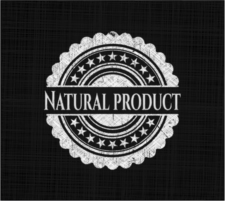 Natural Product chalkboard emblem on black board