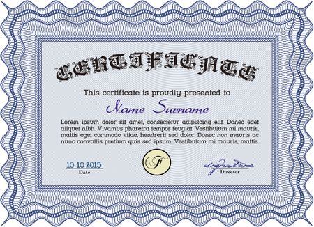 Diploma or certificate template. Excellent design. Vector pattern that is used in currency and diplomas.Printer friendly. 