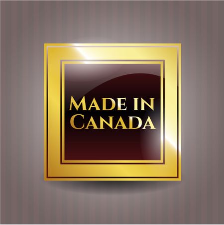 Made in Canada golden emblem or badge